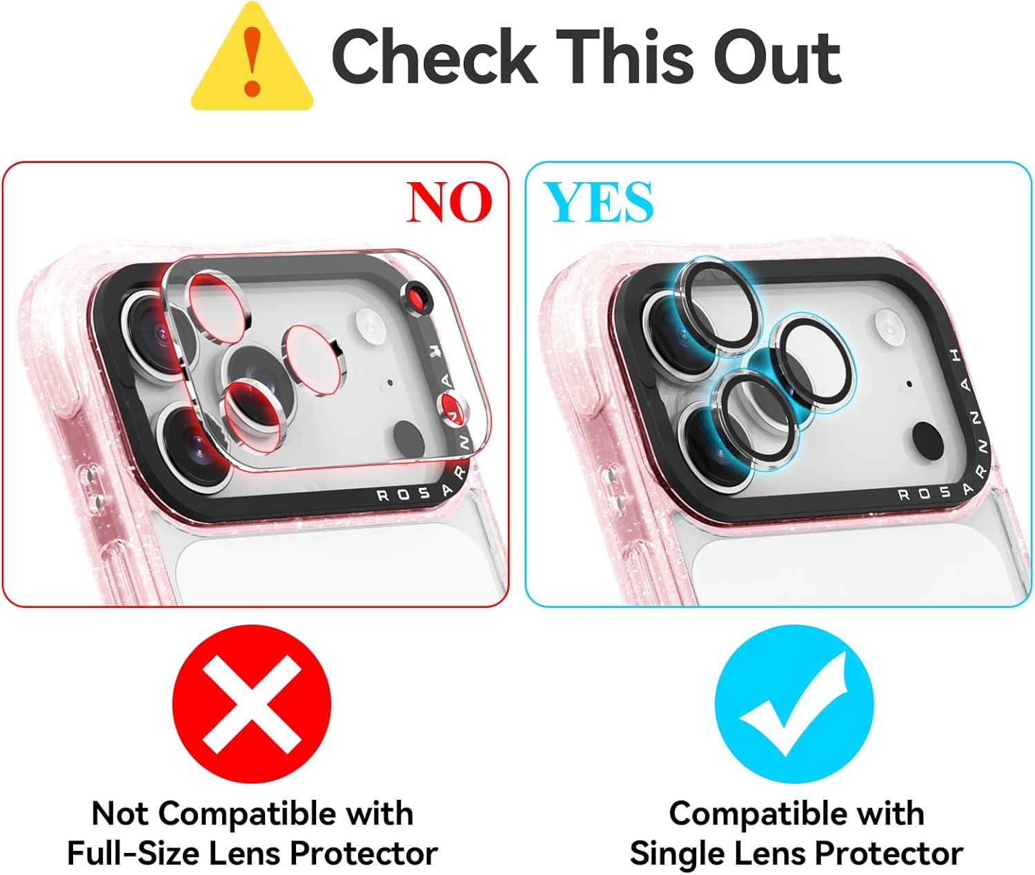 for iPhone 17 Pro Max Case Cute - Military-Grade 20 ft Drop Protection Shockproof Phone Case - Funny Pink Floral Design (6.9) Glitter Pink